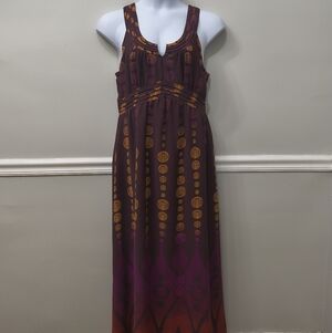 DKNY Jeans Sleeveless Maxi Dress Multicolor Sz XL Summer Casual Flowy Preppy